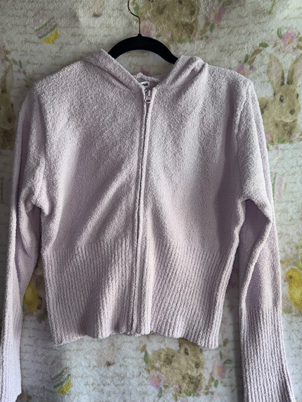Fashion Nova Light Lavender Zip-Up Hooded Sweater